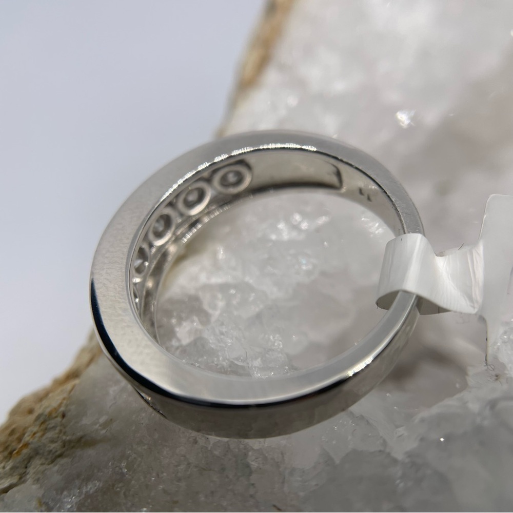 Mens 7 Stone Moissanite Band Anniversary Ring Wedding Band 925 18K GRA - Picture 7 of 10